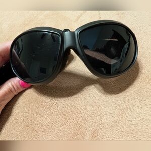 Black With 🔥 Riding Goggles With Adj Head Strap